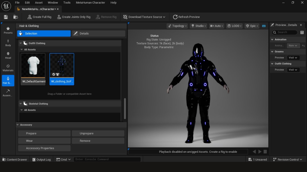 Media 1 for listing Metahuman Sci-Fi Soldier Outfit