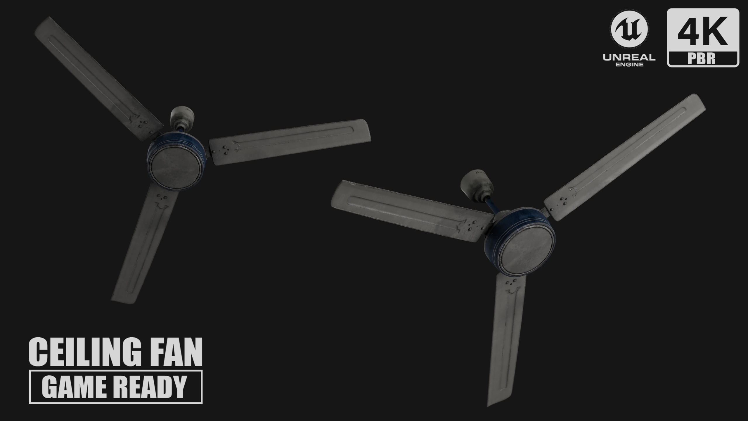 Media 1 for listing Aerospin 3B Ceiling fan - Game-Ready 6 Texture Variants