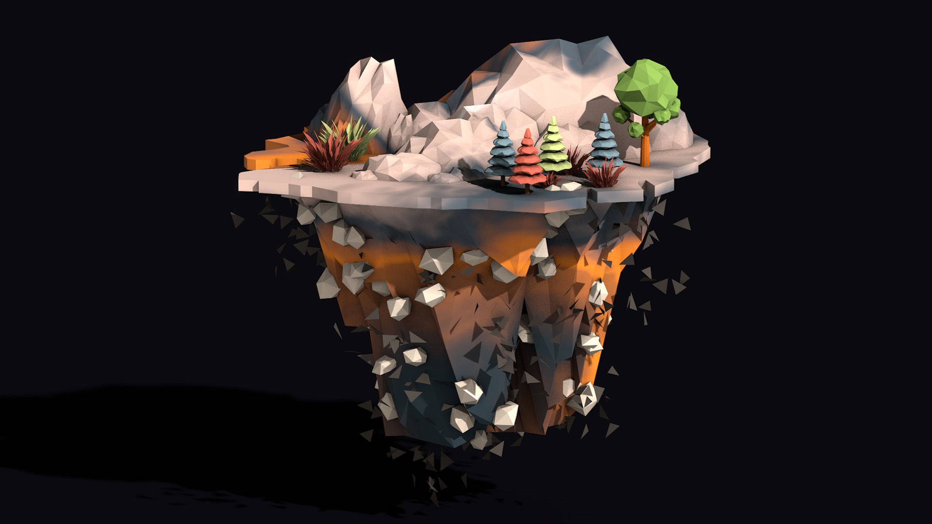 Floating Island Low Poly Environment Pack 3D Model | Fab