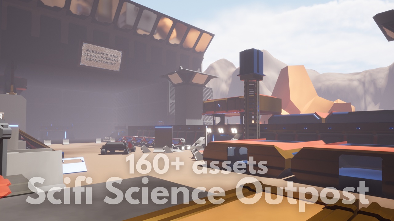 Media 1 for listing Lowpoly Scifi outpost crystal excavation - for Fps and adventure games