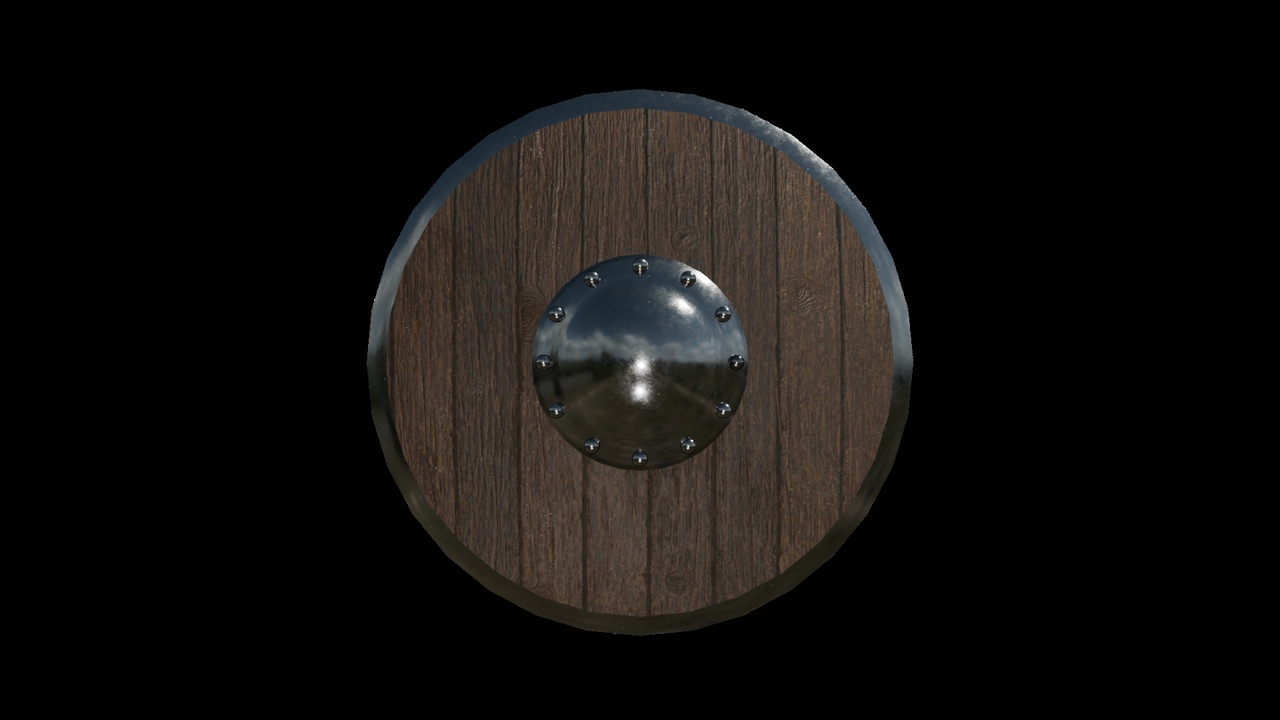 Media 1 for listing Medieval Iron and Wood Round Shield 3D Model 3D model