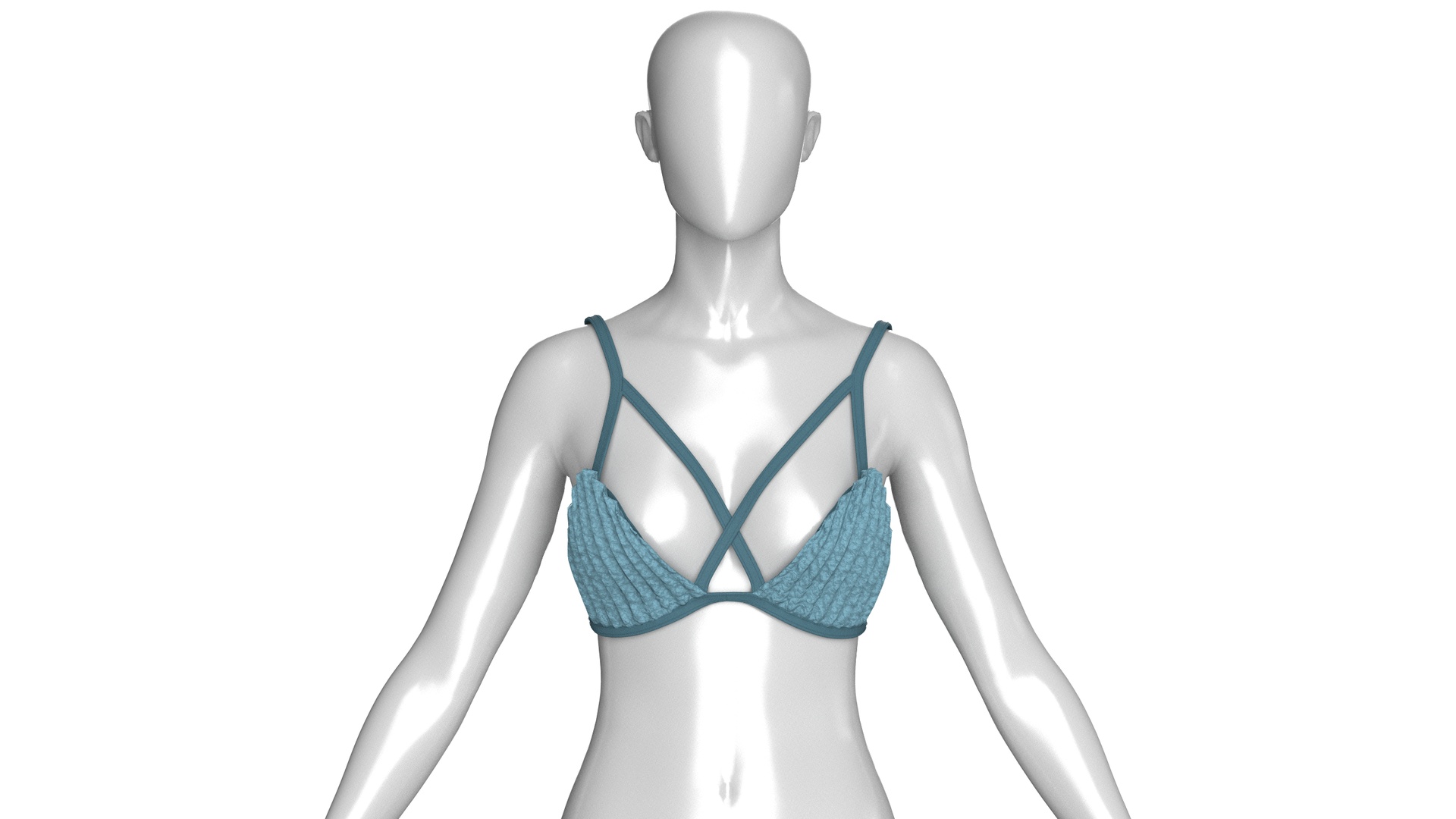 Media 1 for listing Girls Strappy Triangle Bralette Top | High Poly