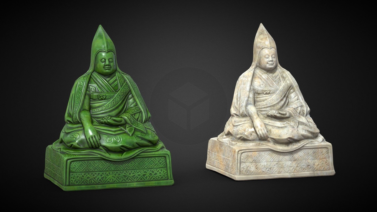 Media 1 for listing Tibetan Lama Statues Jade and Marble