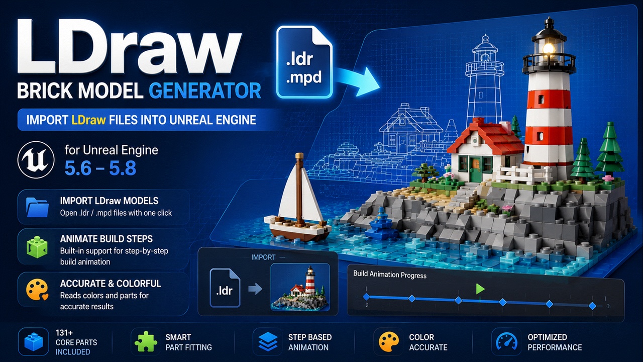 Media 1 for listing LDraw Brick Model Generator - Import LDraw Files & Convert Meshes to Bricks