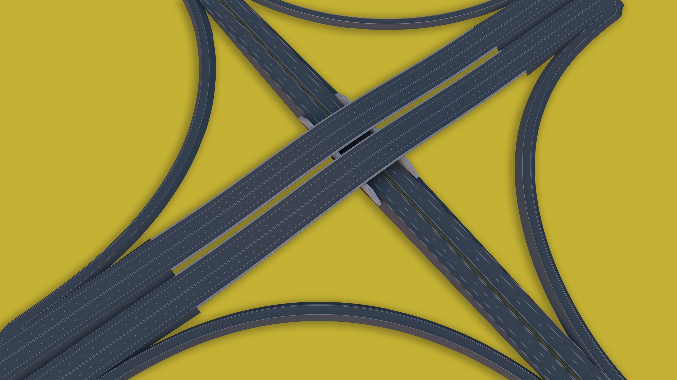Partial Cloverleaf Interchange (Parclo A-4) Game-Ready Modular Road ...