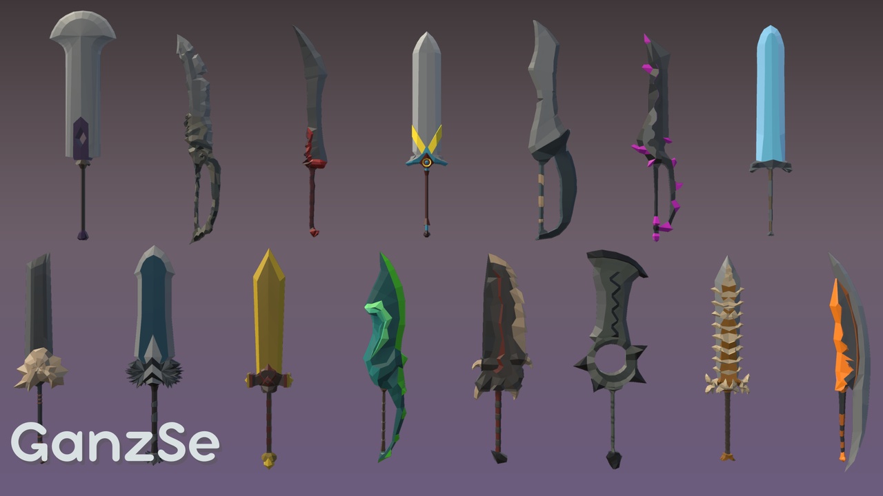 Media 1 for listing GanzSe Weapons - Fantasy Low Poly Bundle