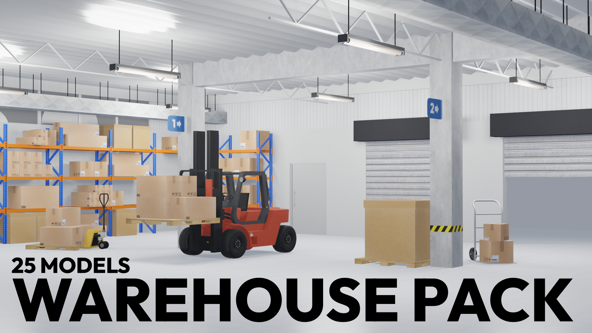 Warehouse assets bundle - low poly | Fab