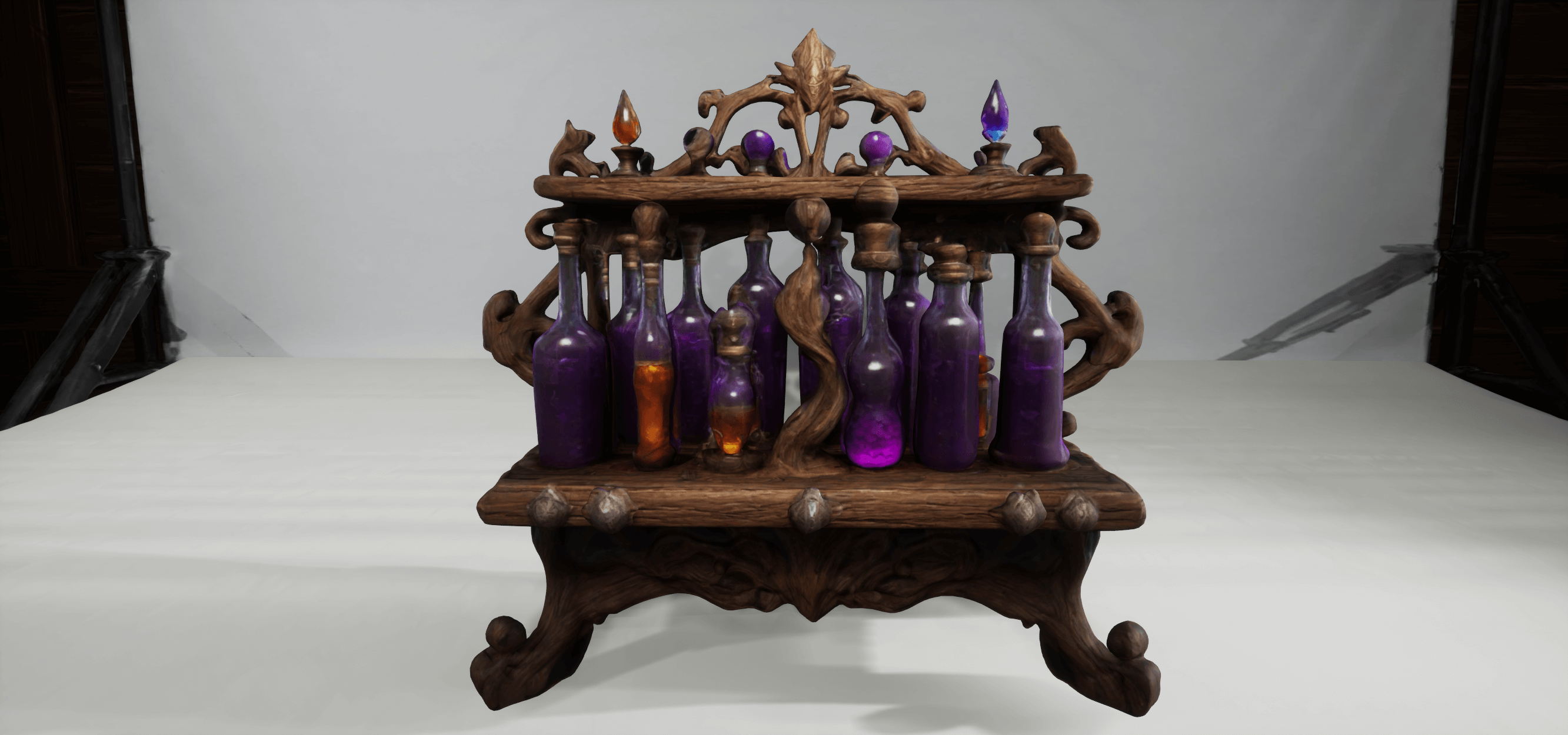 Potion Rack Fantasy Potion Rack And Potion Bottles - Stylized | Fab