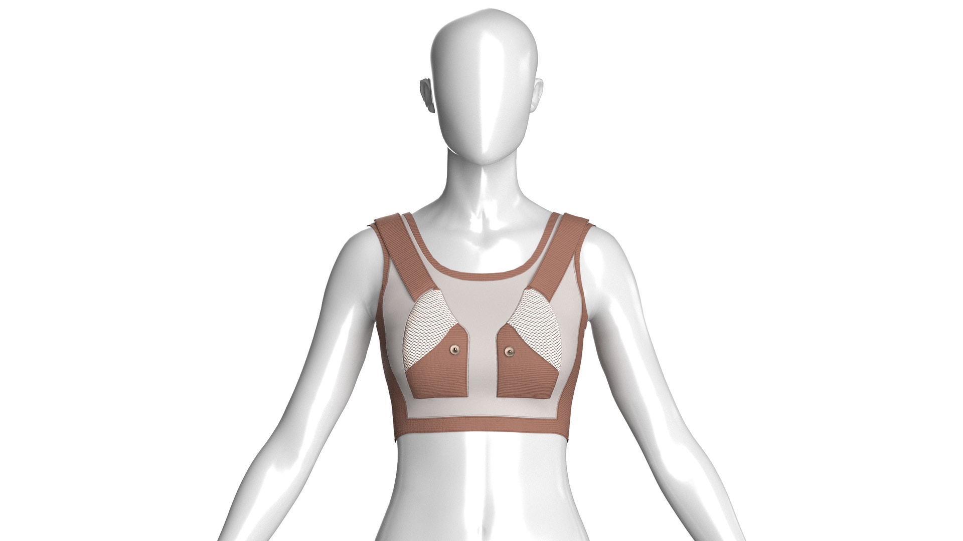 Media 1 for listing Girls Brown Mesh Crop Top | High Poly