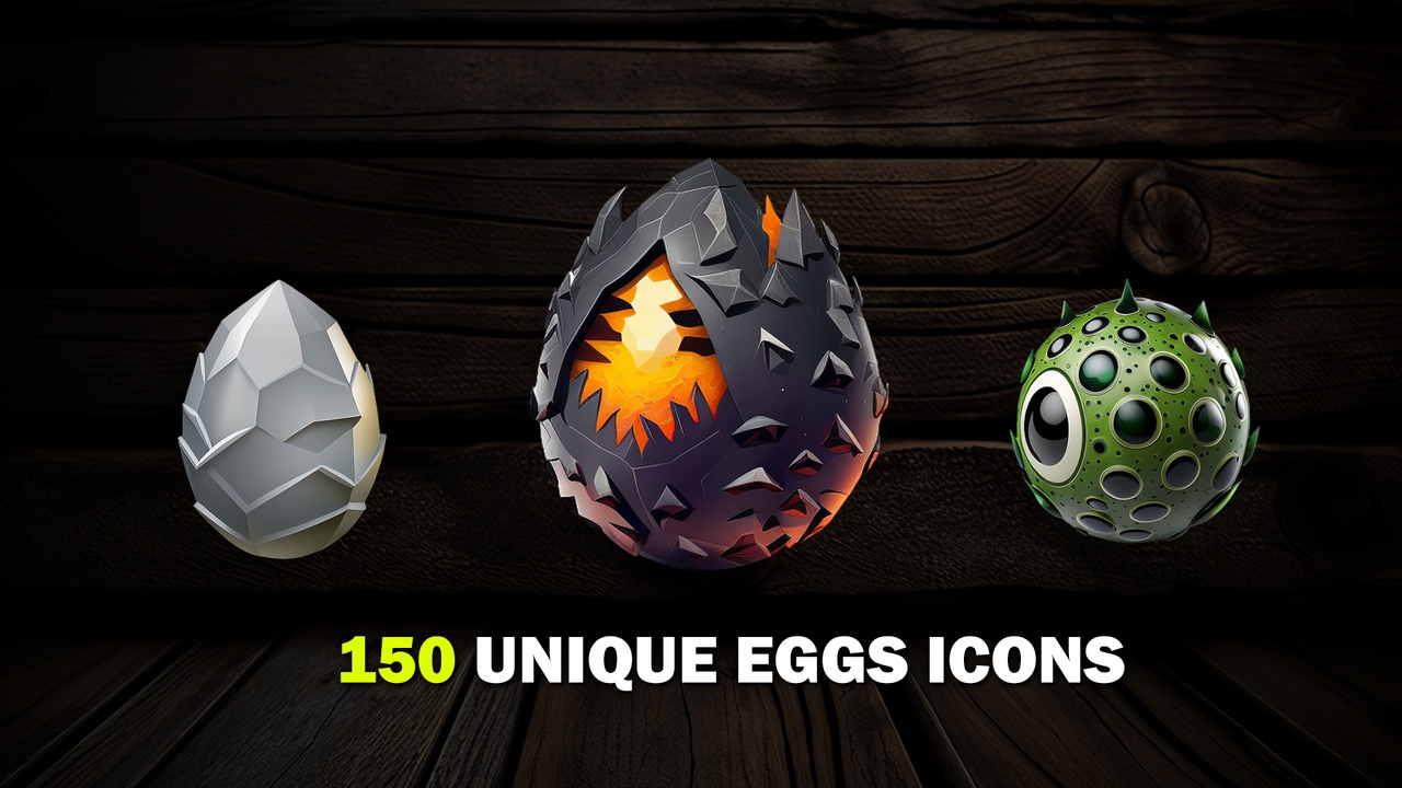 Media 1 for listing 150 Dragon Eggs Set 2 (2D Assets)