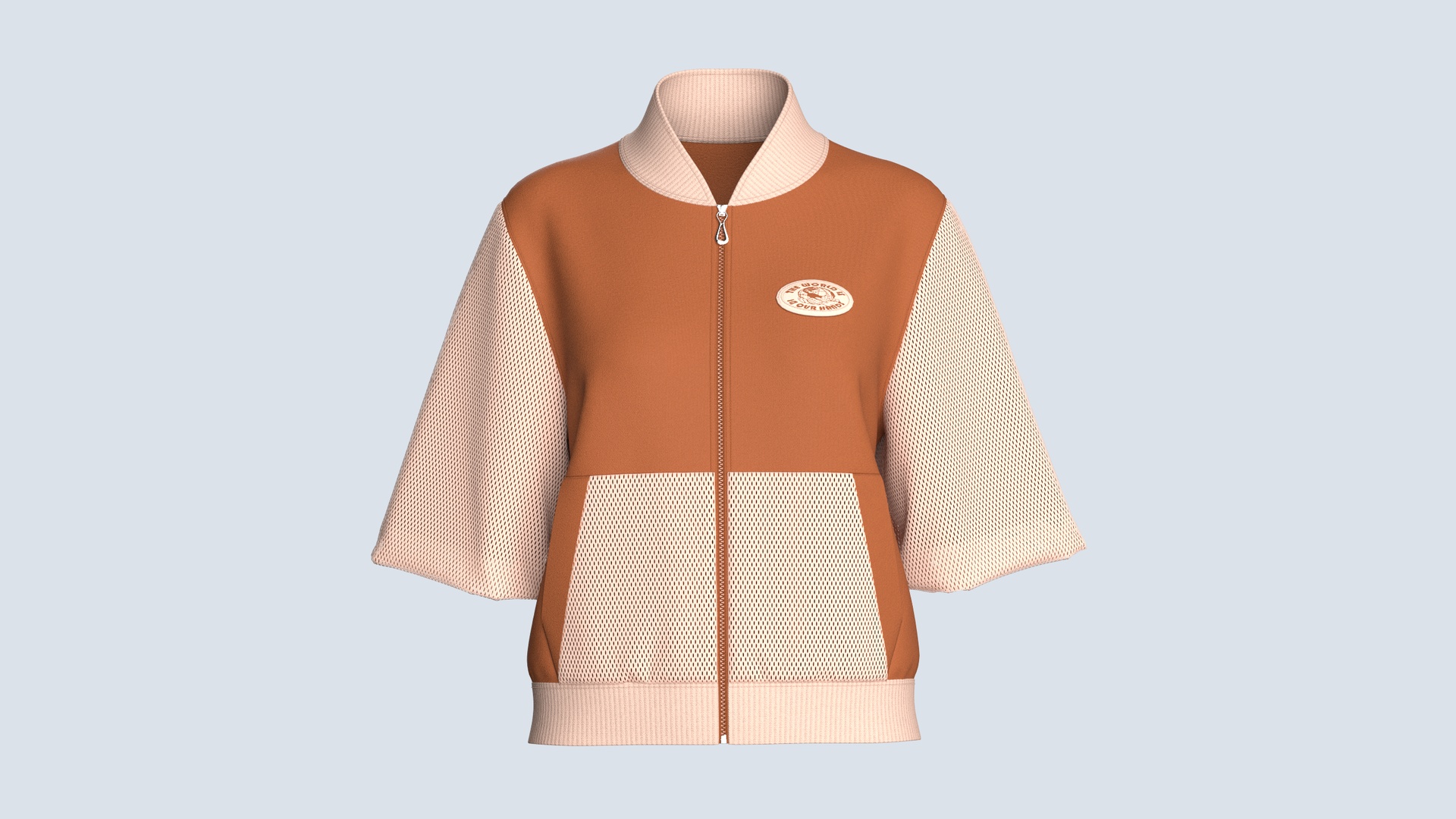 Media 1 for listing Girls Zip - Up Bomber Jacket With Mesh Sleeve | High Poly