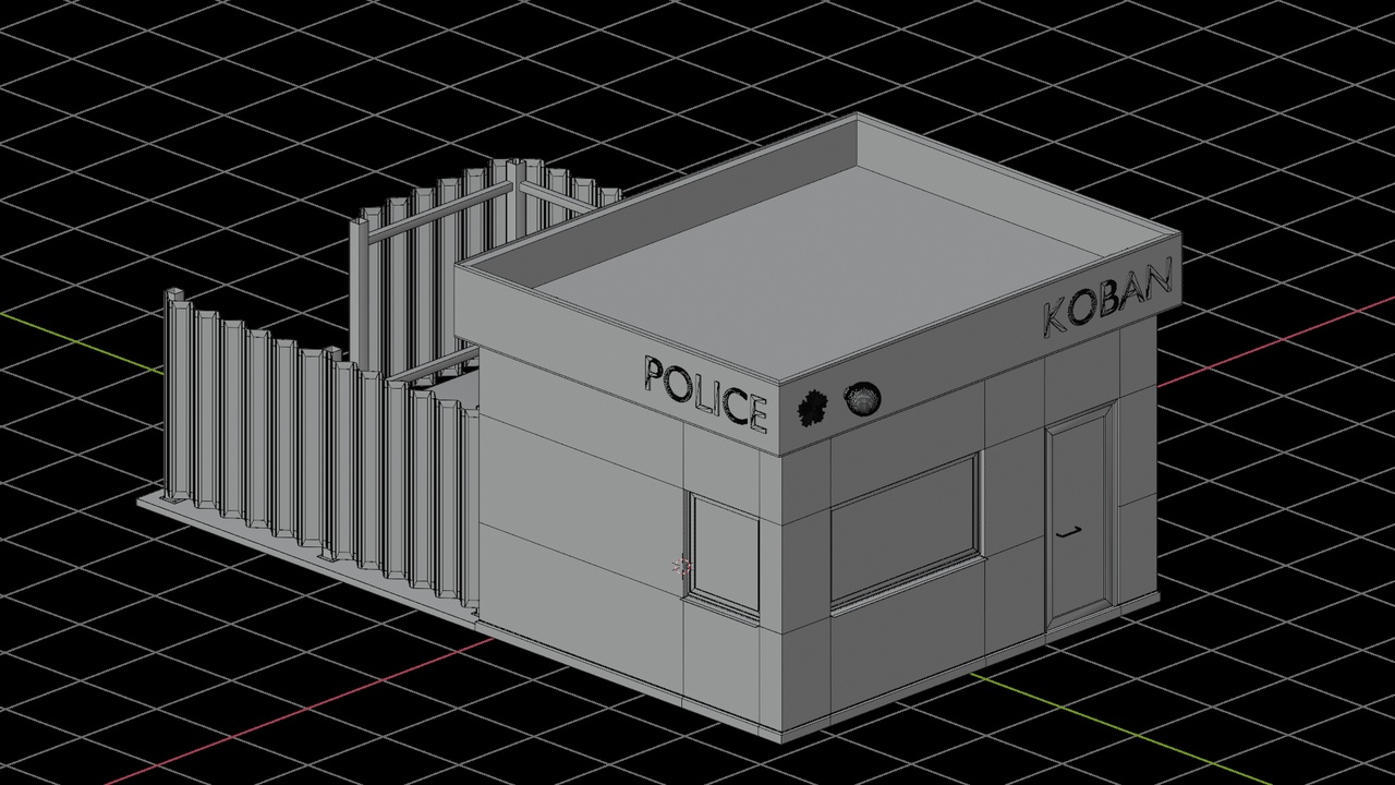 Media 1 for listing Japanese Style Police Box (Koban) - Low Poly City Prop