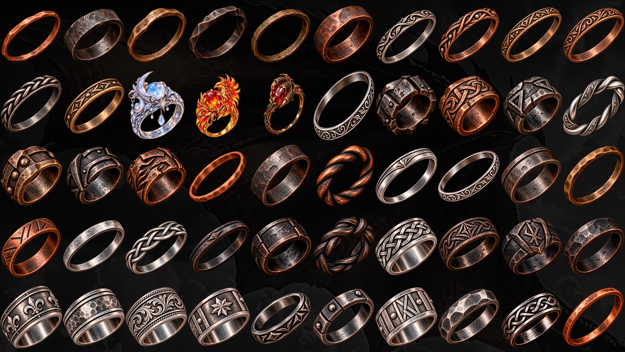 Media 1 for listing 230 Medieval Jewelry Icons Vol.2 – Fantasy RPG Collection