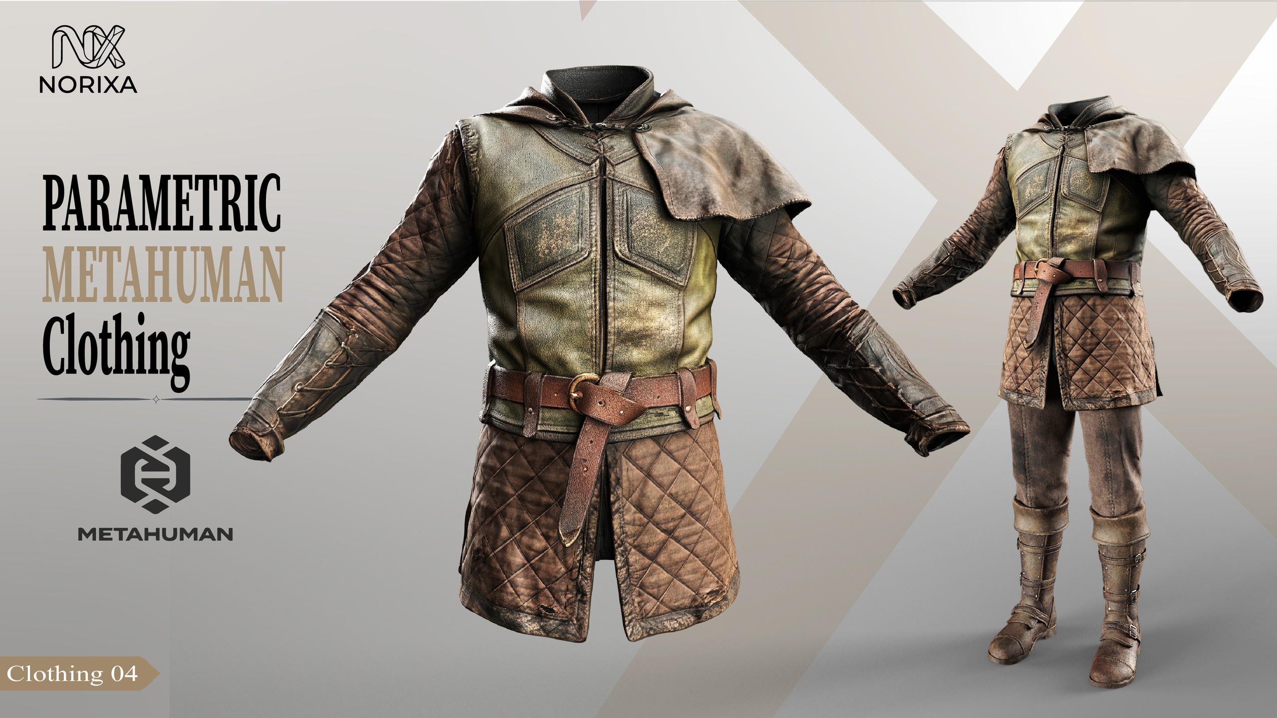 Media 1 for listing Medieval Adventurer Resizable Metahuman Clothing | 04