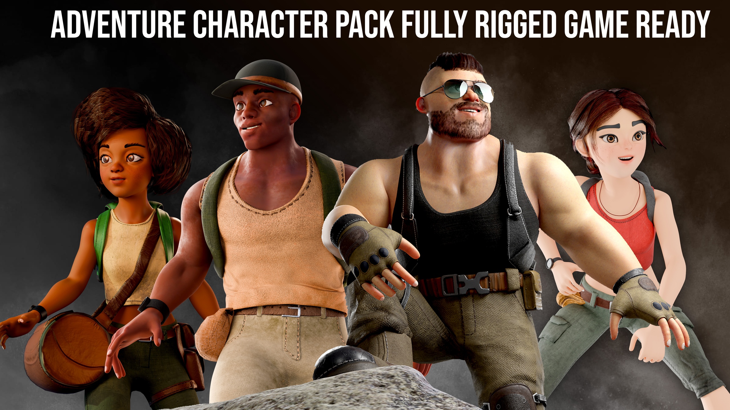 Media 1 for listing Adventure Character Pack Fully Rigged Game Ready