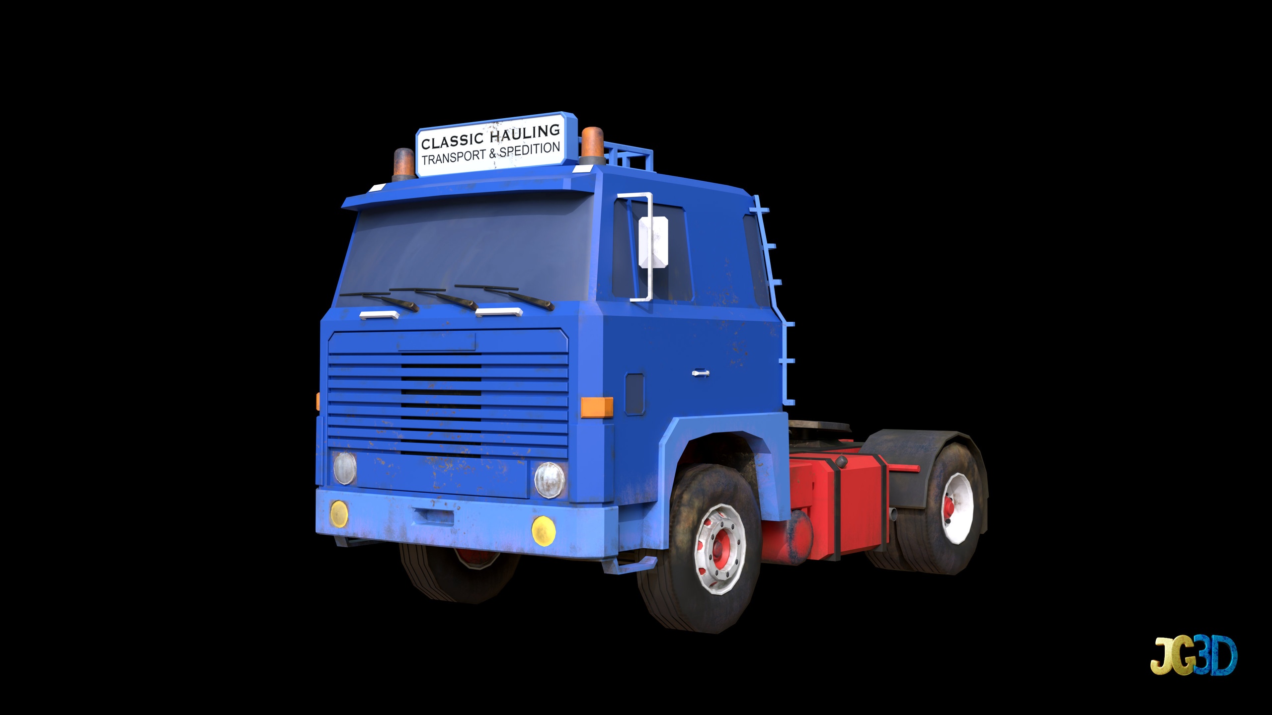 Media 1 for listing Classic European Semi Truck – Low Poly 3D Model