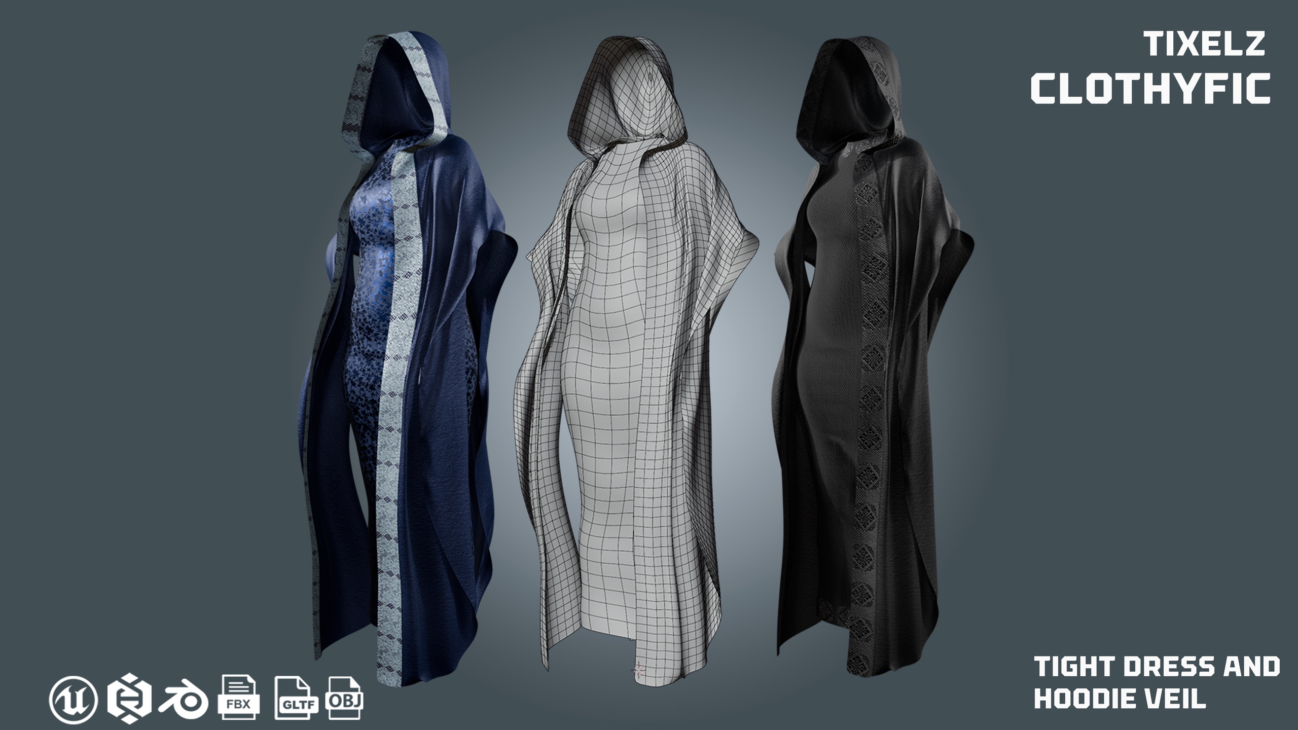 Media 1 for listing dress + hoodie scarf (abaya) - clothyfic outfit
