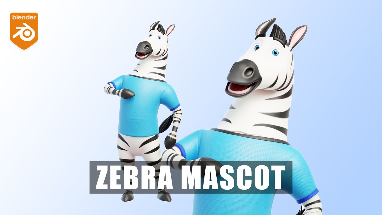 Media 1 for listing Cartoon Zebra Mascot Character