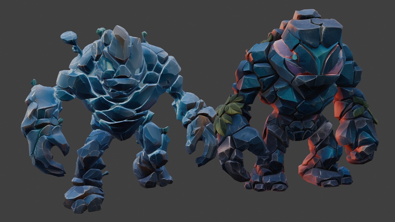 Media 1 for listing Free Stylized Elementals 🪨(LowPoly)
