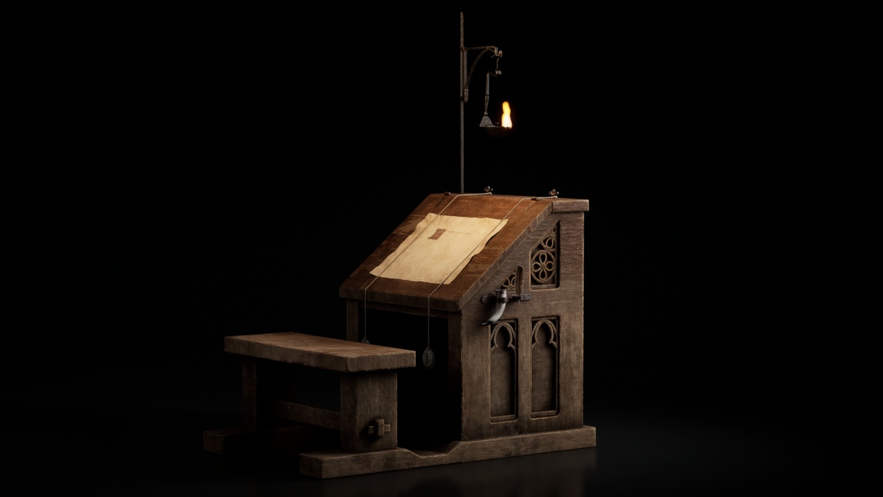 Media 1 for listing Medieval Scriptorium – Historical Writing Desk