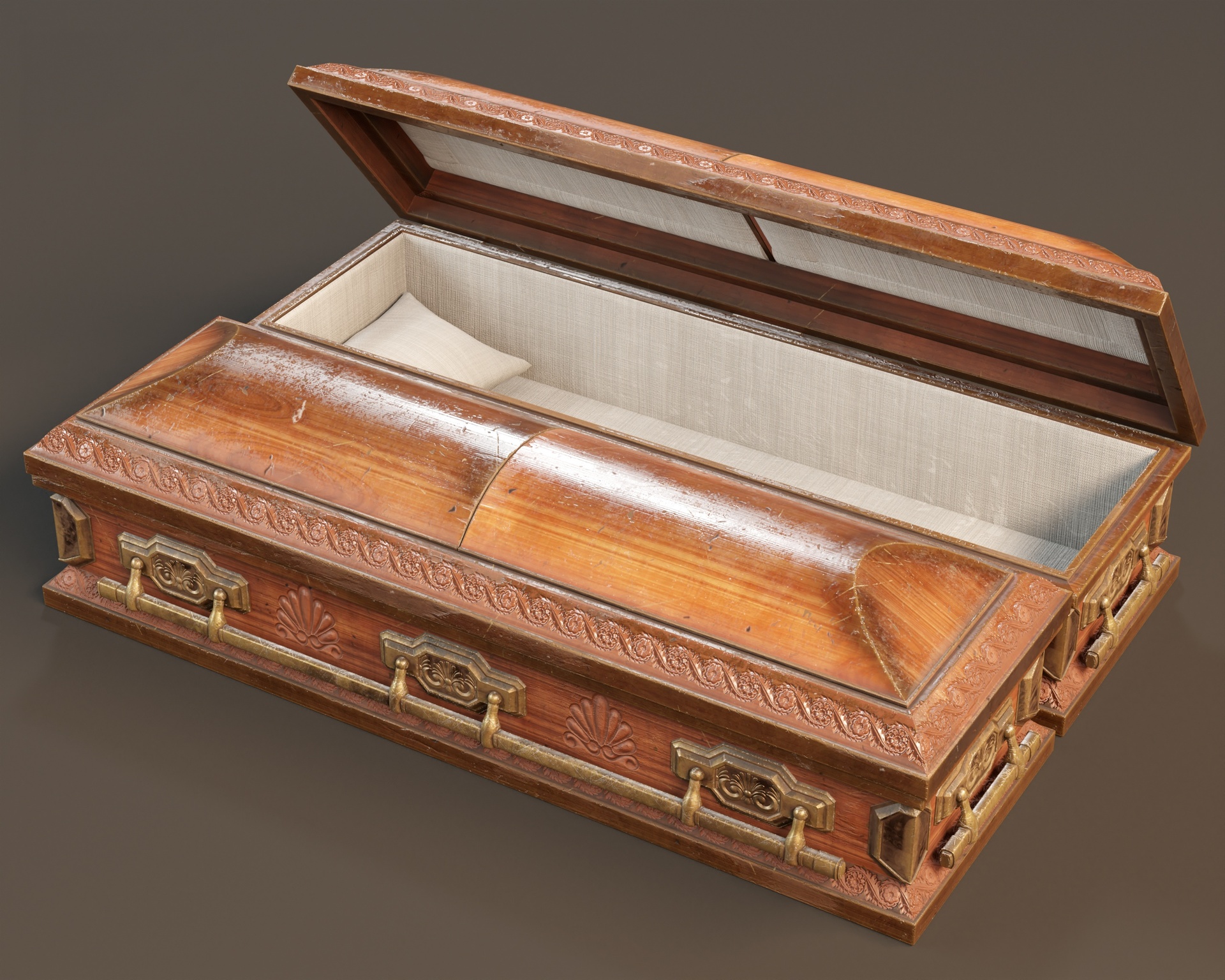 Media 1 for listing Ornamental Oak Casket 6