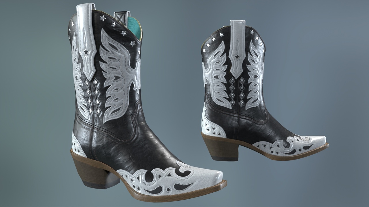 Media 1 for listing Eagle Star Cowboy White Boots