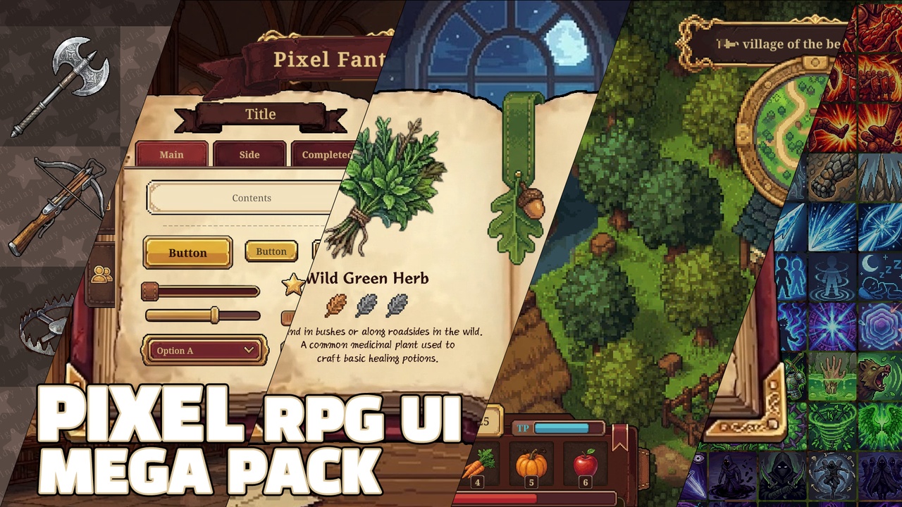 Media 1 for listing Pixel RPG UI Mega Pack: Ultimate Bundle