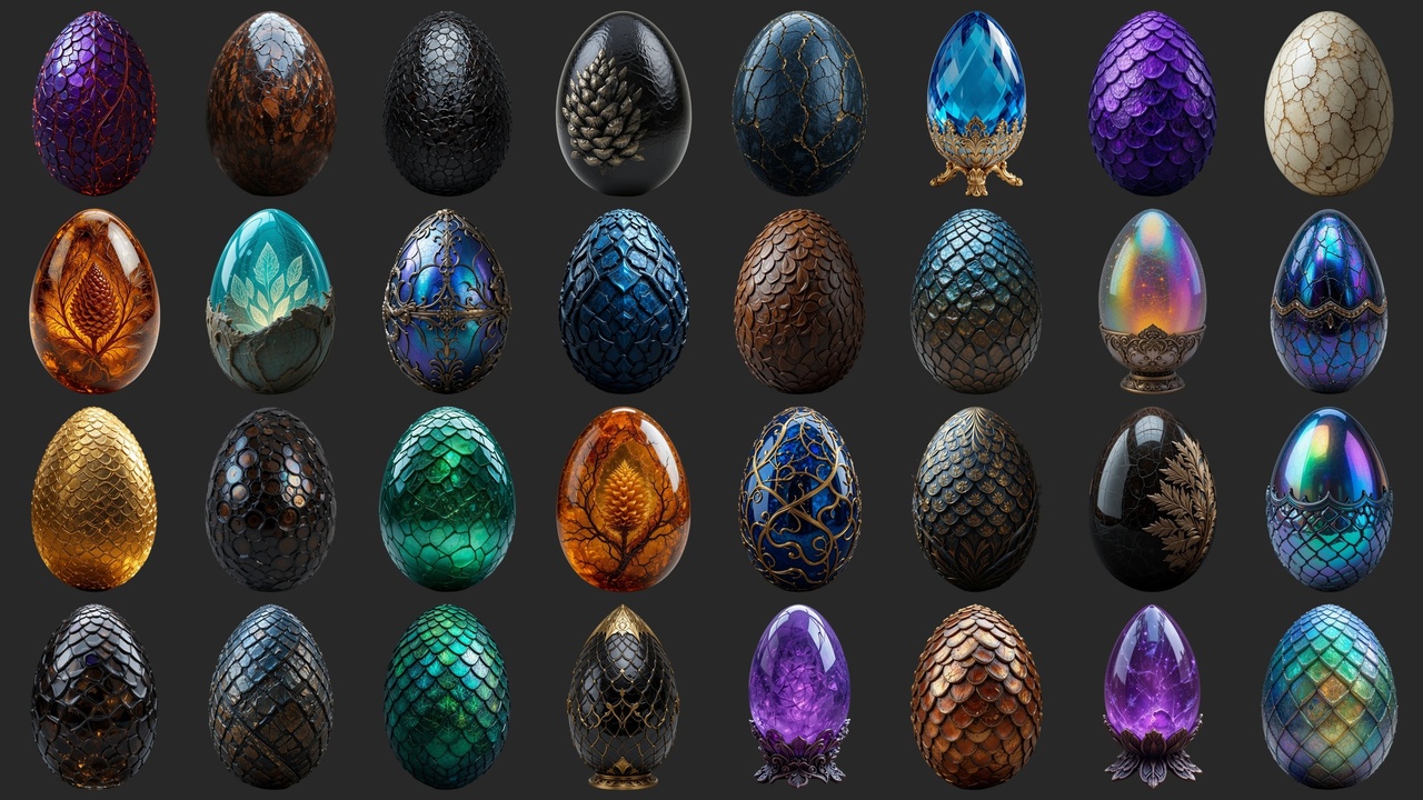 Media 1 for listing 72 Exquisite Fantasy Eggs - Icons