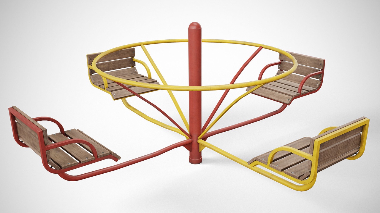 Media 1 for listing Painted Playground Carousel 1