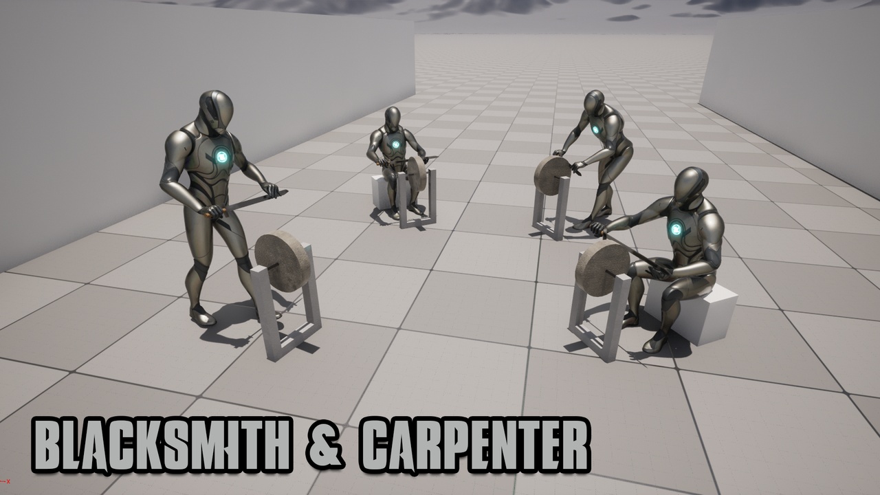 Media 1 for listing Blacksmith & Carpenter Anim Set