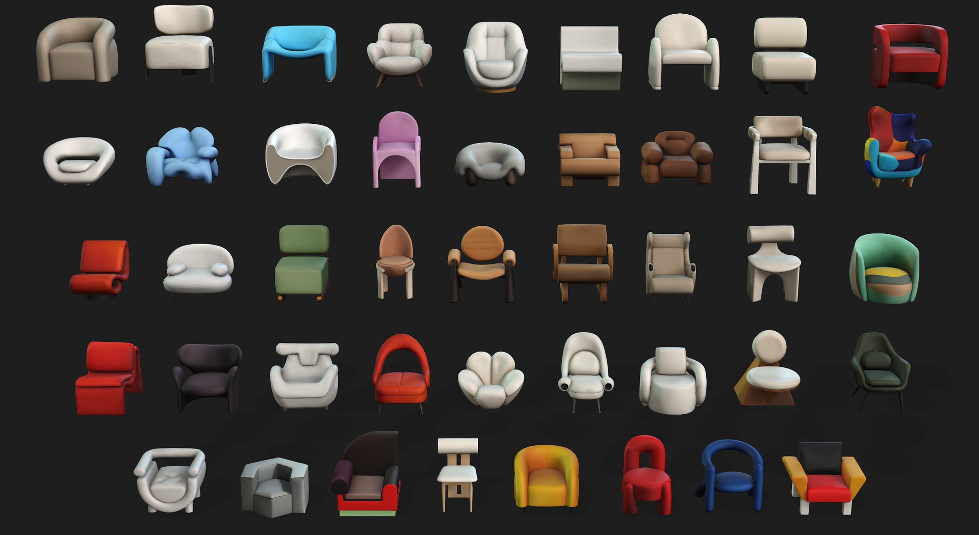 Media 1 for listing Stylized Furniture Pack 9 | Chairs, Sofas