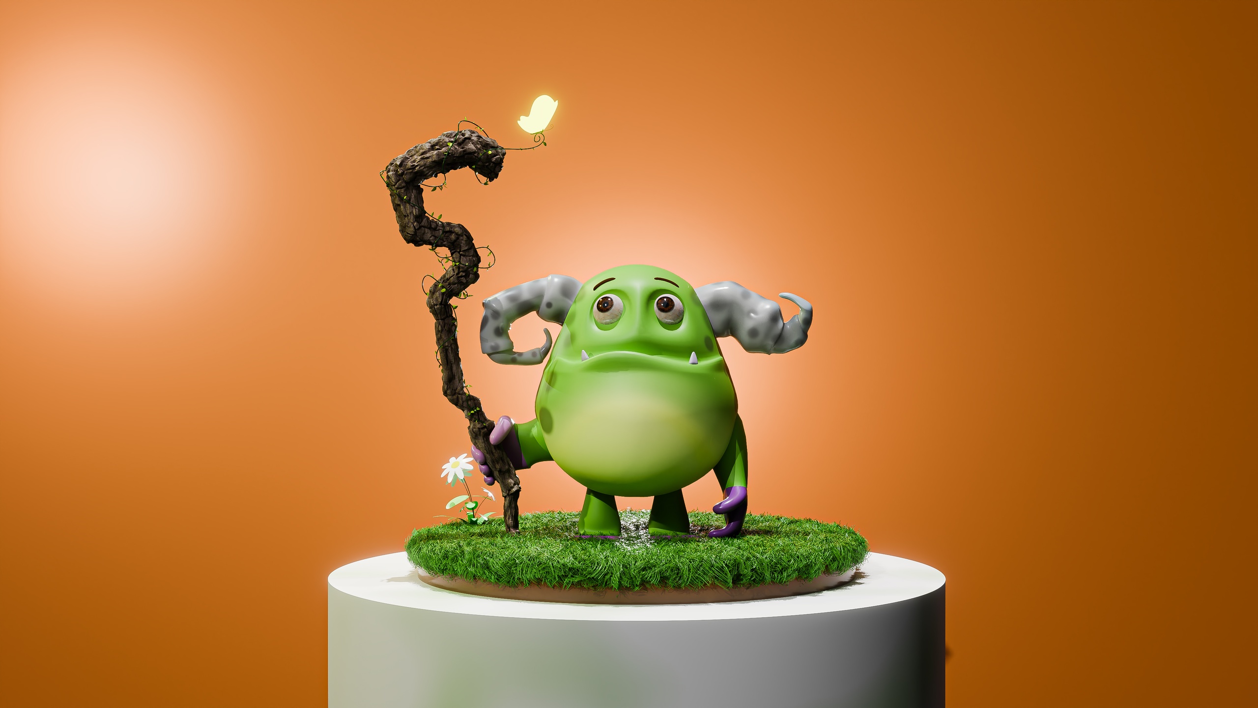 Cute Fantasy Monster Character  High Poly Render-Ready Creature