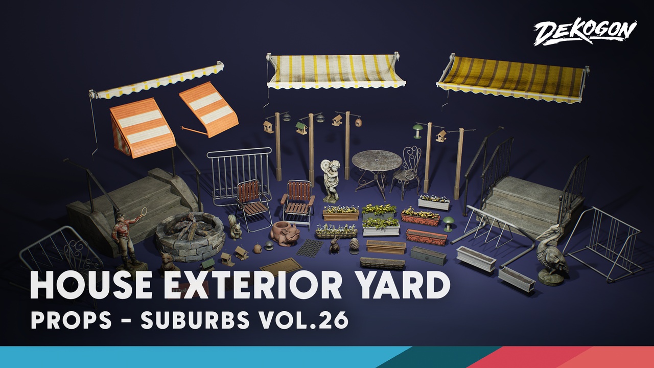 Media 1 for listing Suburbs VOL.26 - House Exterior Yard (Nanite and Low Poly)