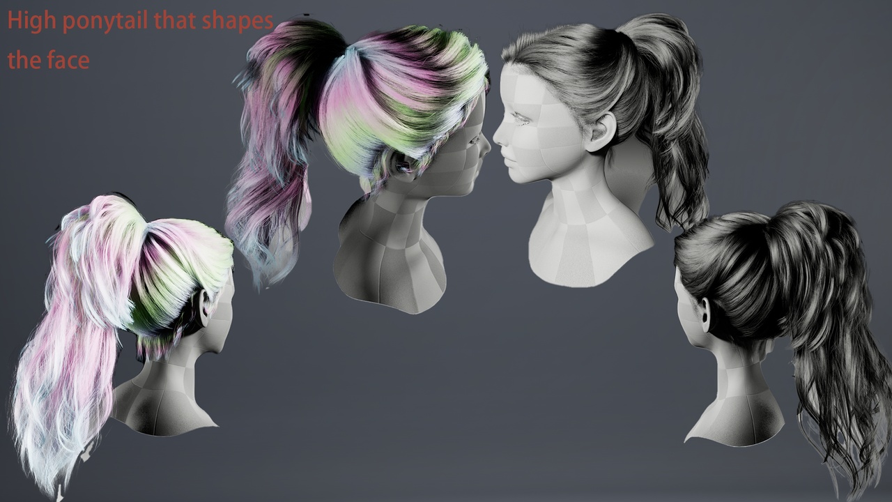 Media 1 for listing High ponytail that shapes the face.Adapt to all kinds of ancient beauties