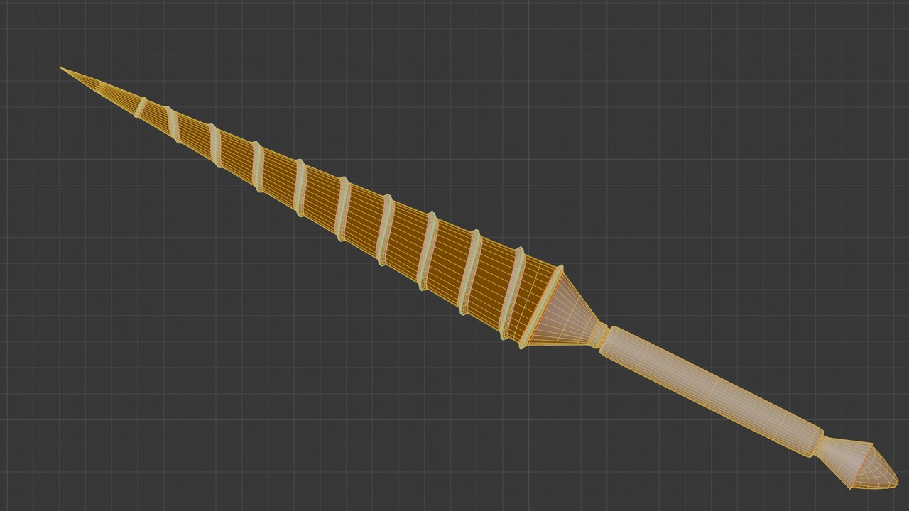 Media 1 for listing Stylized Fantasy Drill Spear – Double Ended Spiral Lance Weapon | Game Ready