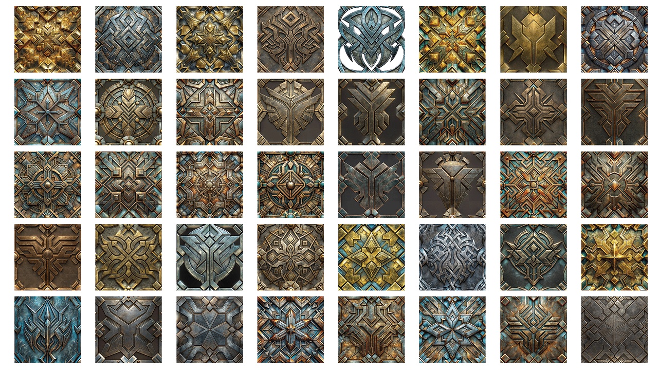 Media 1 for listing 120 Seamless Ancient Metal Textures