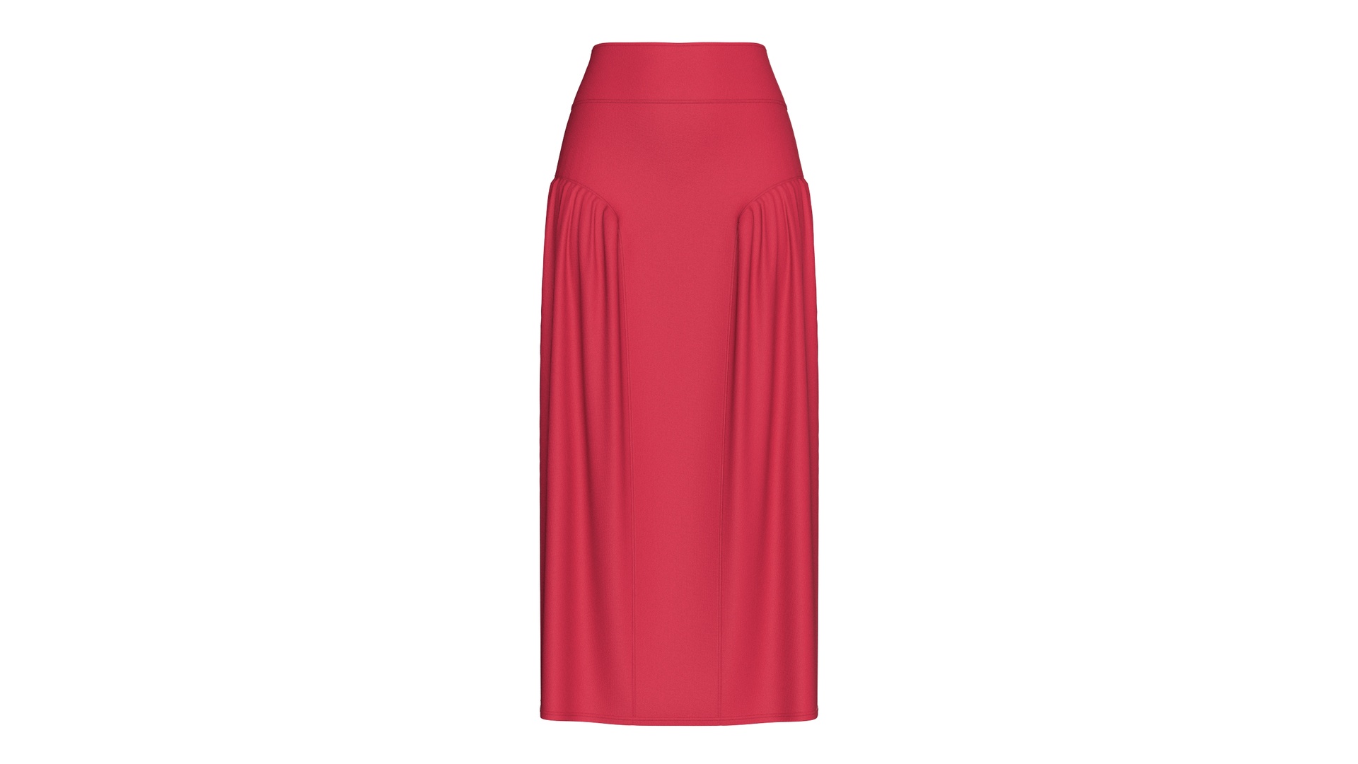 Media 1 for listing Girls Red High - Waist Maxi Skirt | High Poly