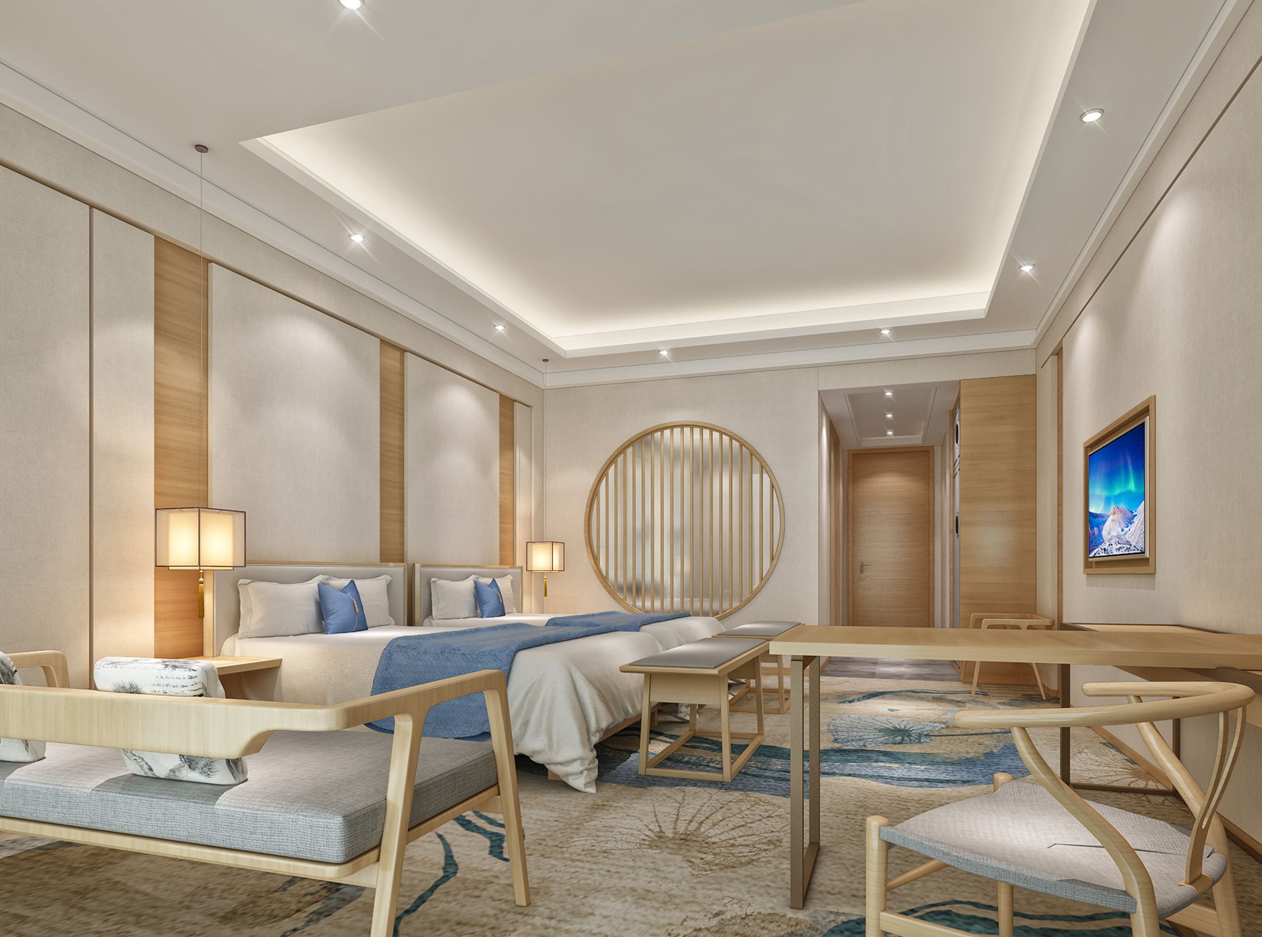 Media 1 for listing Modern Hotel Twin Room | Zen Blue