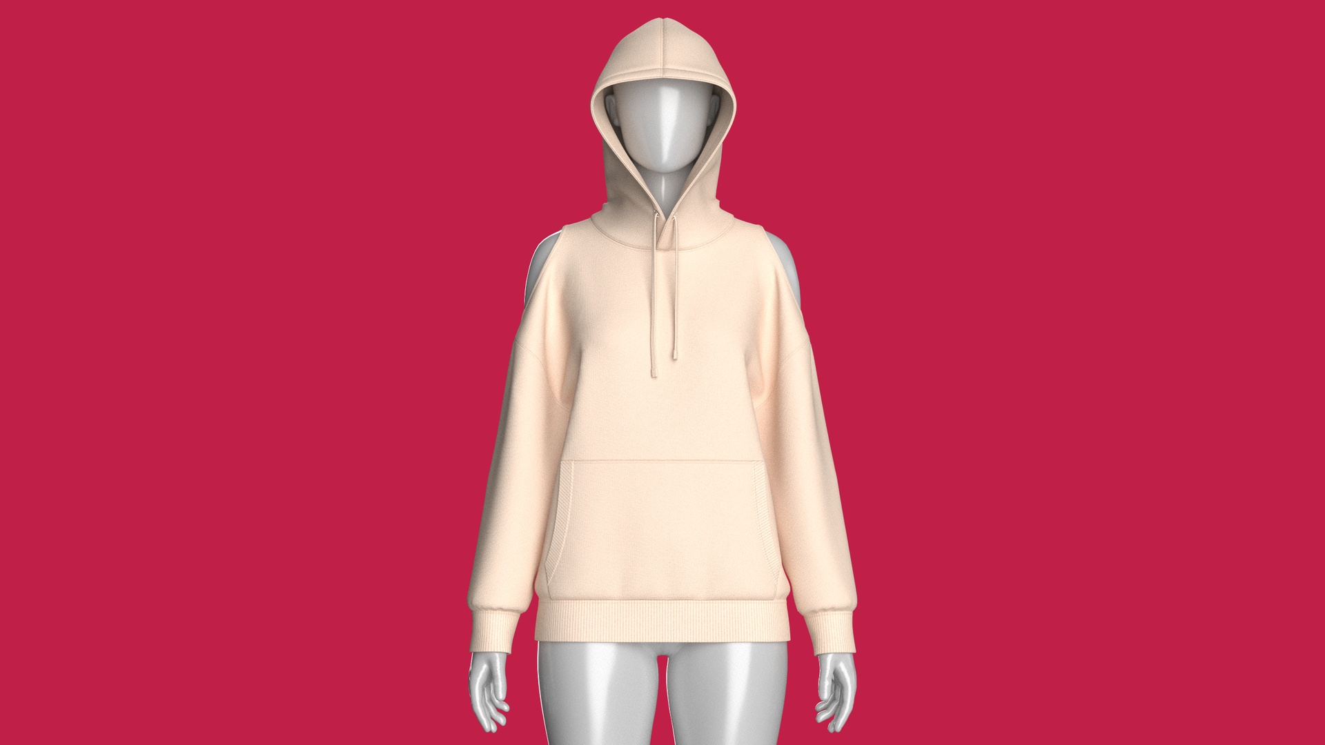 Media 1 for listing Girls Cold Shoulder Hoodie With Pocket | High Poly
