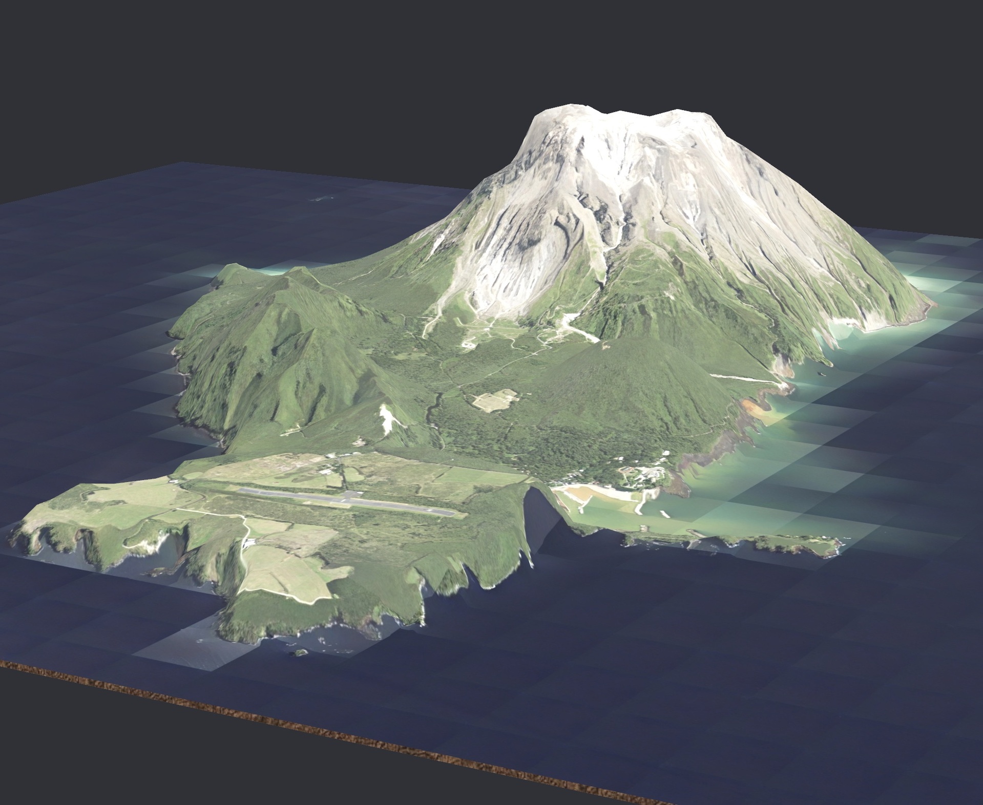 Media 1 for listing Iojima, Japan – 3D Model of a Snow-Covered Volcanic Island