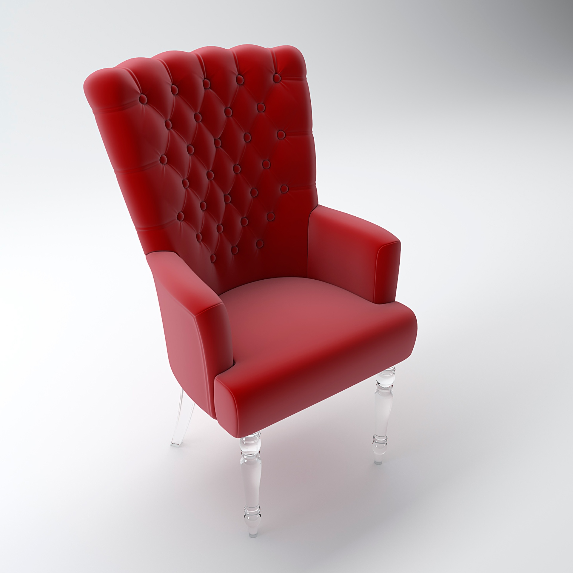 Media 1 for listing Tufted Armchair with Transparent Acrylic Legs