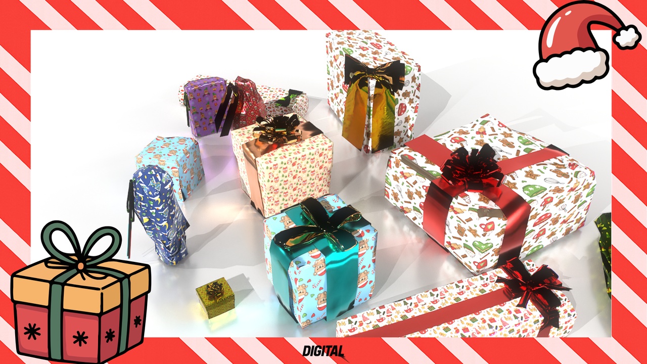 Media 1 for listing Christmas Gift Boxes – Low Poly Game-Ready Pack 1 Texture Set 4K PNG+TAG Texture