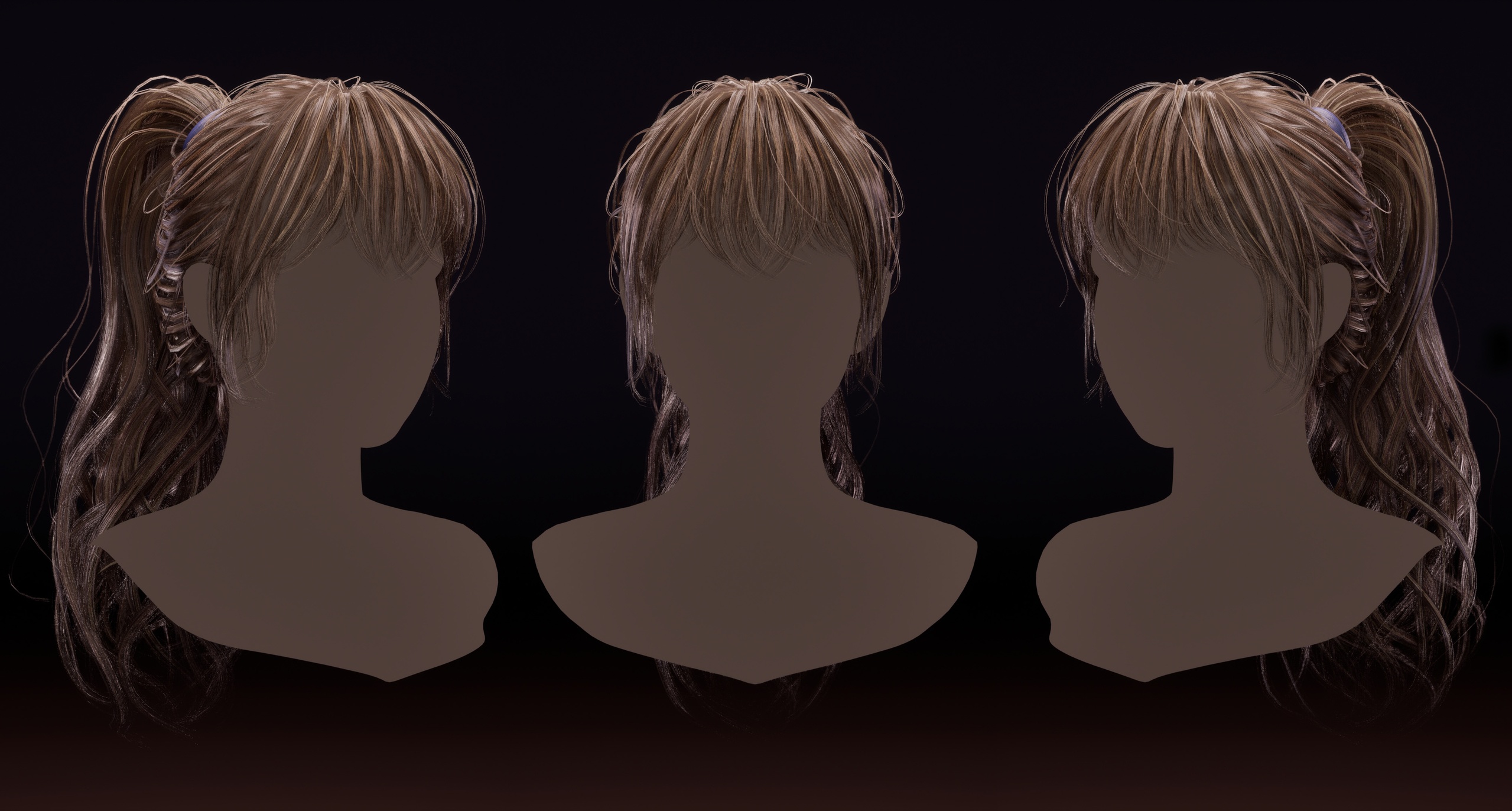 Media 1 for listing metahuman Long ponytail mesh hair