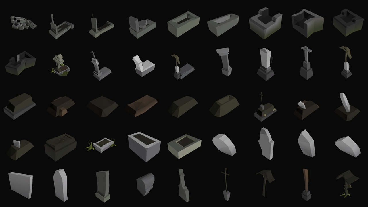 Media 1 for listing Gravefield Cemetery Kit - Graves Pack