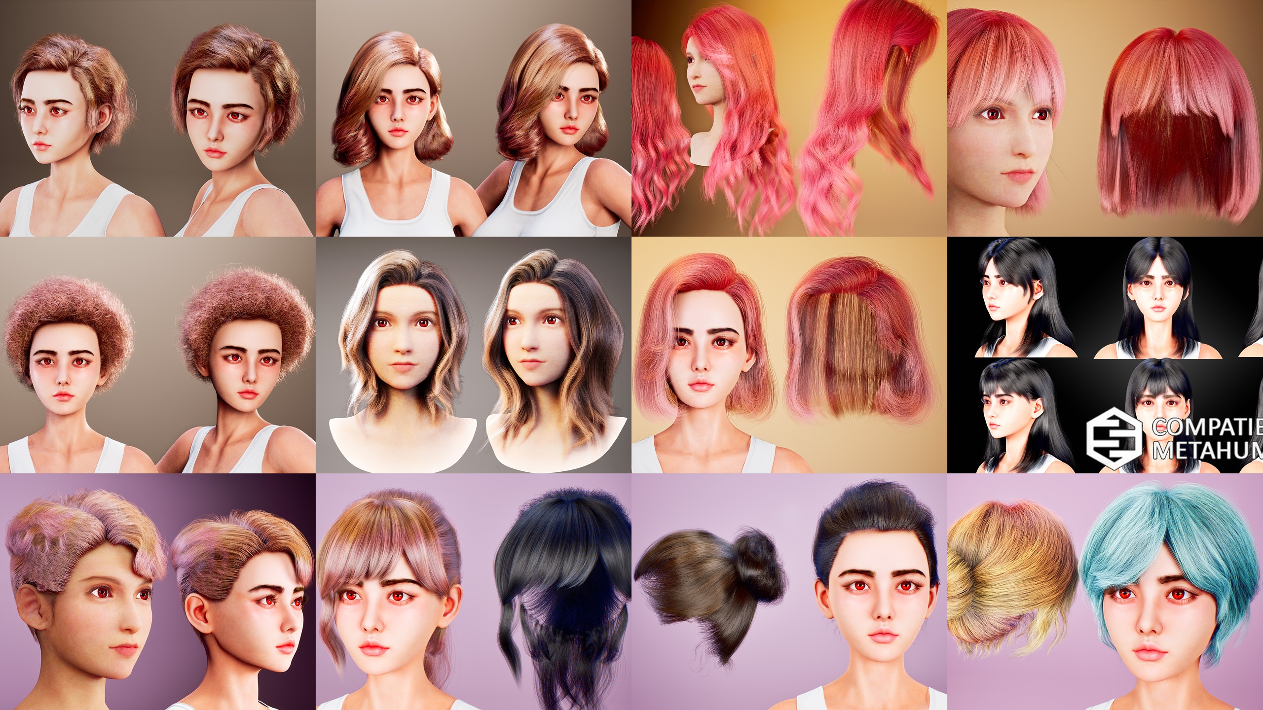Media 1 for listing Mega Groom Hair Pack 2 For Metahuman