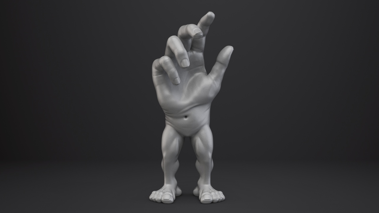 Media 1 for listing Hand Monster Character - Relaxed Hand Gesture