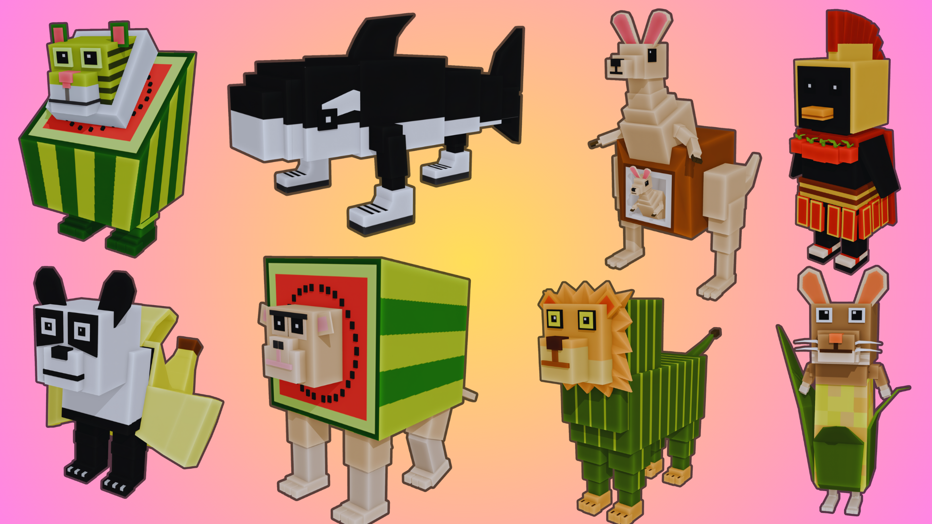 Italian Brainrot Meme Animated Characters Pack9 blocky style | Fab