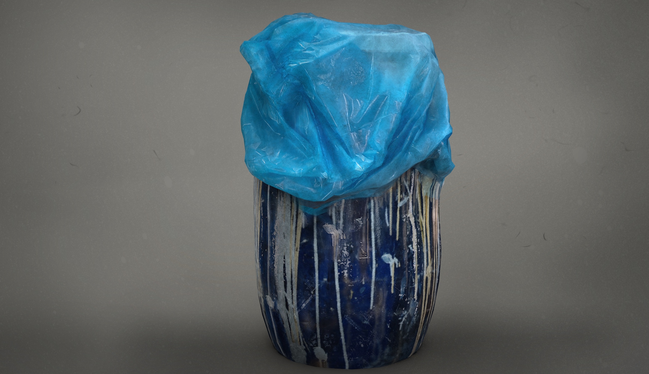 Media 1 for listing Industrial Barrel with an in-painted see-through plastic bag photoscanned 4k