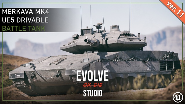 Tank Drivable Merkava Battle Tank