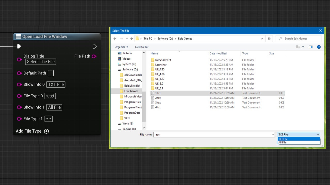Media 1 for listing Select File / Folder Window